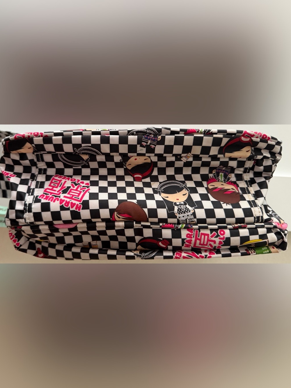Harajuku Lovers Crossbody Black and White Checkered Bag - Picture 12 of 12